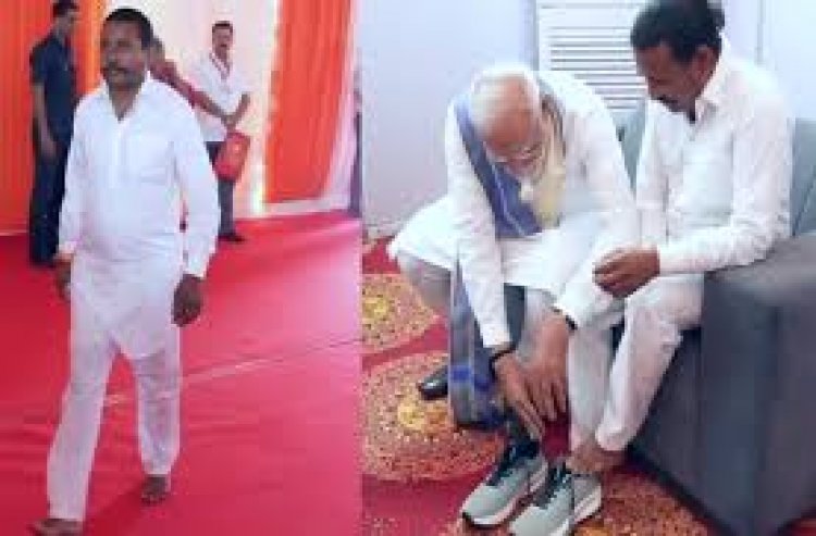 जानें रामपाल कश्यप को, जिनको प्रधानमंत्री ने पहनाए जूते