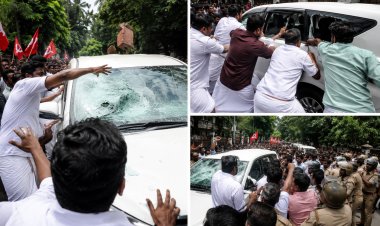 पूर्व सीएम के घर ईडी रेड का विरोध, कार्यकर्ताओं ने गाड़ियों पर किया हमला...