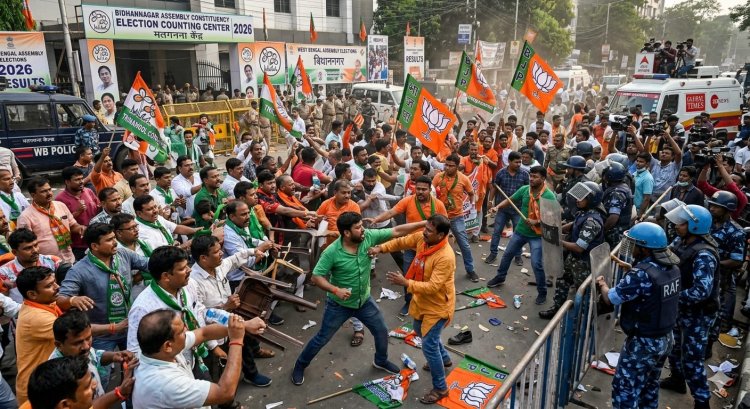 बिधाननगर चुनाव परिणाम 2026: मतगणना केंद्र के बाहर हंगामा, तृणमूल और भाजपा समर्थकों में झड़प