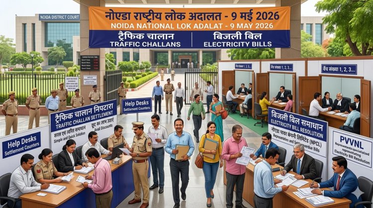नोएडा में लोक अदालत 9 मई से, ट्रैफिक चालान से लेकर बिजली बिल तक होंगे निपटारे