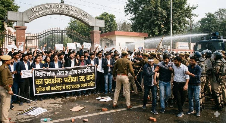 पटना में बिहार लोक सेवा आयोग अभ्यर्थियों का प्रदर्शन, पुलिस कार्रवाई में कई घायल