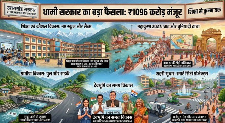 धामी सरकार का बड़ा फैसला, विकास कार्यों के लिए 1096  करोड़ रुपये मंजूर, शिक्षा से लेकर कुम्भ तक शामिल