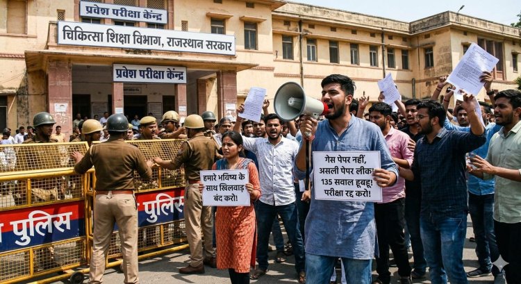 राजस्थान में चिकित्सा प्रवेश परीक्षा पर बड़ा विवाद, कथित गेस पेपर के 135 सवाल हूबहू मिलने से मचा हड़कंप