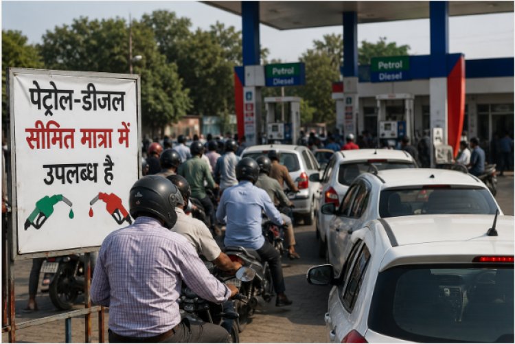 पेट्रोल-डीजल को लेकर बढ़ी घबराहट! कई राज्यों में सीमित हुई बिक्री, पंपों पर लंबी कतारें