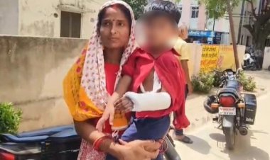 फ्रैक्चर दाहिने हाथ में, प्लास्टर बाएं पर