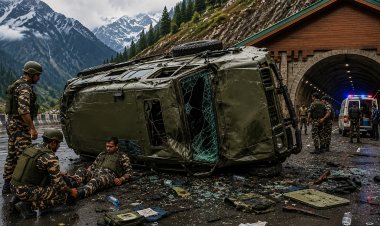सोनमर्ग अटल टनल के पास सीआरपीएफ की गाड़ी पलटी, हादसे में छह जवान घायल