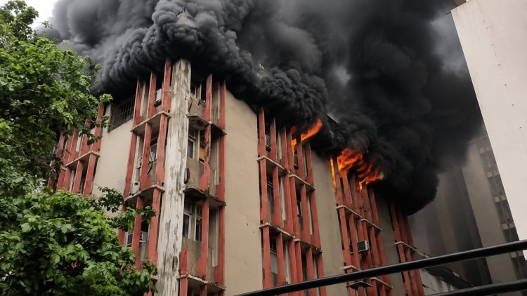 लखनऊ के जवाहर भवन में भीषण आग! मची अफरा-तफरी
