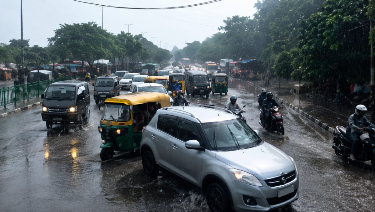 गुरुग्राम में बारिश ने मचाई तबाही, जलभराव से सड़कों पर लगा लंबा जाम