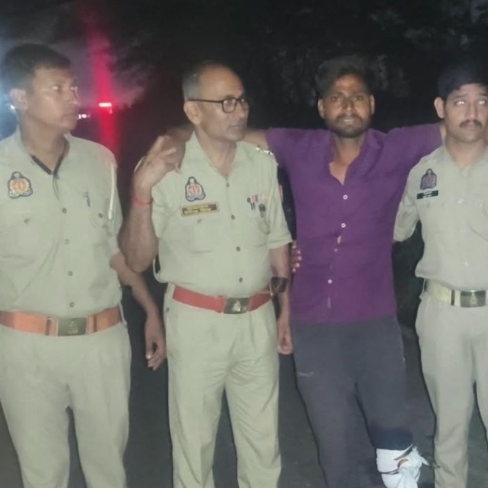 बिजली तार चोरी का मुख्य आरोपी मुठभेड़ में घायल, गिरफ्तार:नारखी में पुलिस ने घेराबंदी कर पकड़ा, तमंचा-कारतूस और नकदी बरामद
