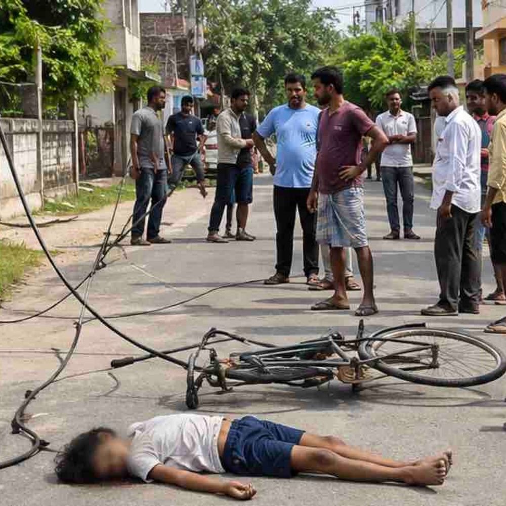 गोरखपुर में करंट लगने से किशोर की मौत:सूचना के बाद भी सड़क से नहीं हटाया गया बिजली का तार, लापरवाही पर भड़के लोग
