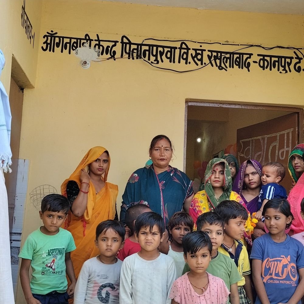 कानपुर देहात में सेवा सकल्प अभियान:आंगनबाड़ी केंद्र में गोद भराई व अन्नप्राशन संस्कार, स्वास्थ्य को लेकर जागरूक किया
