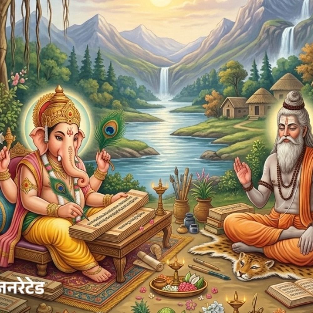 जब भगवान गणेश बने महाभारत के लेखक:कथा की सीख- जीवन में सफलता चाहते हैं, तो पहले लक्ष्य तय करें और फिर जब तक काम पूरा न हो जाए, आराम न करें