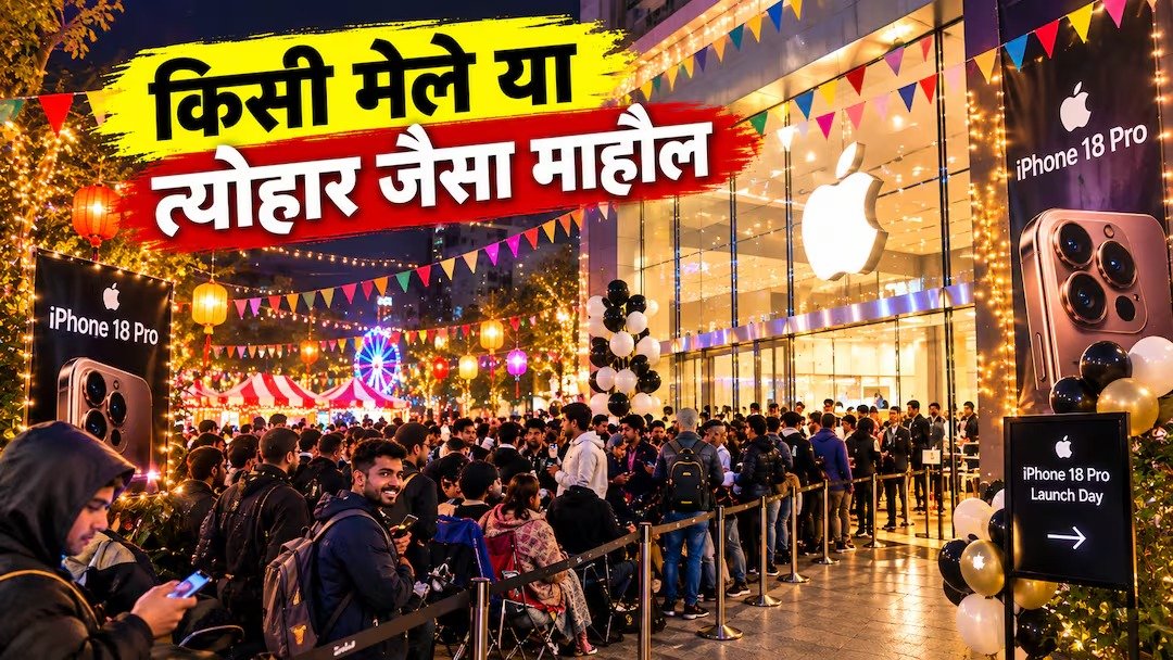 रात से लगी आईफोन 18 प्रो की लाइन, फोन लेने के लिए उमड़ी भीड़