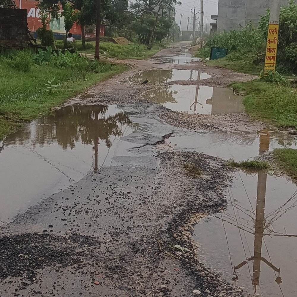 मनीषा मैरिज से पोखरा आवास सड़क गड्ढों में बदली:जलभराव से राहगीर परेशान, लोगों ने मरम्मत की मांग की