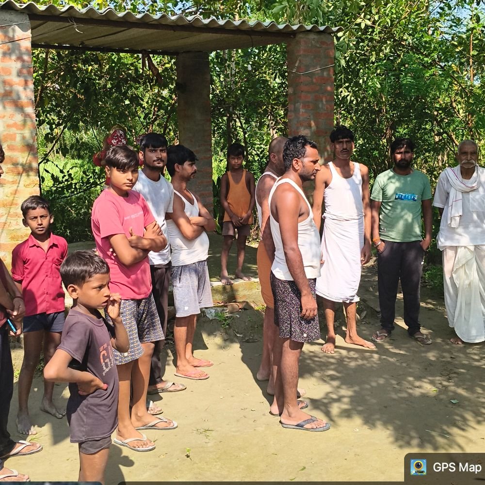 बहराइच में मंदिर के सामने भैंस बांधकर कब्जा:ग्रामीण ने SDM से की शिकायत, दबंग पर फूल-पौधे तोड़ने का आरोप