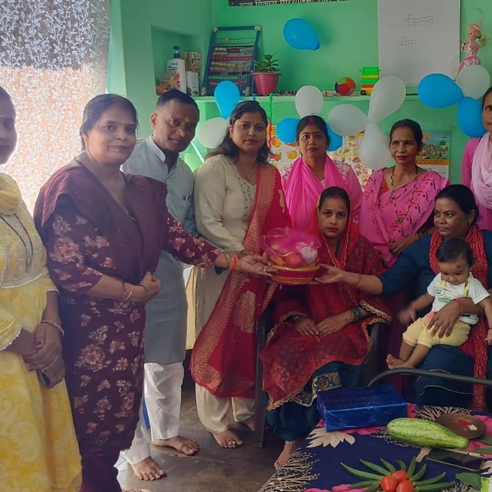 रामपुर में आंगन मिलन कार्यक्रम:'सेवा संकल्प अभियान' के तहत रफत कॉलोनी आंगनबाड़ी केंद्र पर संपन्न हुआ गोद भराई व अन्नप्राशन