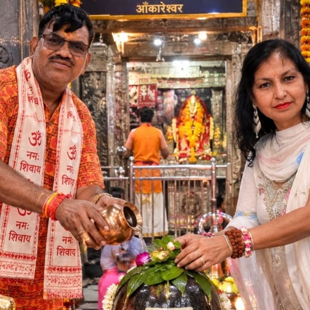 राष्ट्रीय मानव सेवा संस्थान ट्रस्ट का विशेष अनुष्ठान:ओंकारेश्वर में जलाभिषेक कर की जनकल्याण की कामना