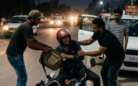 किसान पथ पर असलहा तानकर कर्मचारी से बैग लूटा:कार से बदमाशों ने की घटना, तीन हिरासत में