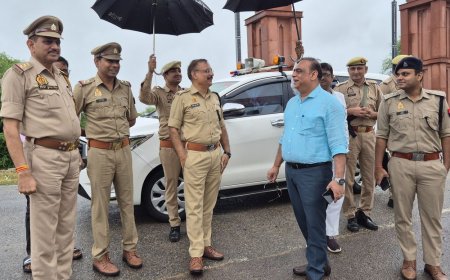 जालौन डीएम-एसपी ने मध्य प्रदेश सीमा पर सुरक्षा व्यवस्था परखी:सीसीटीवी, लाइट और साफ-सफाई दुरुस्त रखने के निर्देश दिए, सुंदरता पर भी जोर