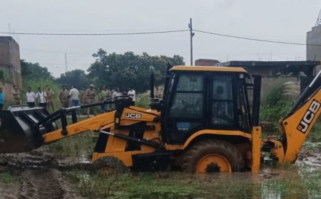 प्रयागराज में PDA ने दो बीघे की अवैध प्लाटिंग ध्वस्त:पंकज, पीयूष और शालिनी के खिलाफ FIR की तैयारी, धनुआ में हुई कार्रवाई
