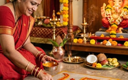 गणेश उत्सव 25 सितंबर तक:पूजा की शुरुआत में भगवान गणपति का प्रतीक स्वास्तिक बनाने की परंपरा, इस निशान से घर में बनी रहती है शुभता