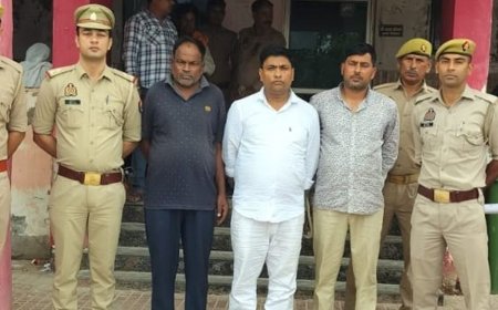 मथुरा में जमीन का फर्जीवाड़ा:आधार में फोटो बदलकर बनाए दस्तावेज, 17 लाख की ठगी में 3 पकड़े