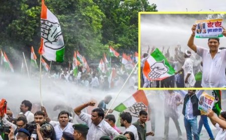 ज्ञानेश कुमार के खिलाफ कांग्रेस का देशभर में प्रदर्शन, कई नेता हिरासत में