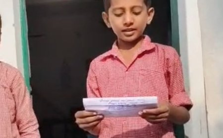 नशा मुक्त भारत पर बच्चे की कविता:प्राथमिक विद्यालय फतेहपुर के छात्र ने कविता से दिया सामाजिक संदेश