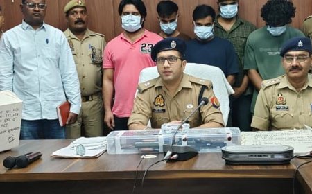चंदौली में जापानी नागरिकों से ठगी करने वाले 5 गिरफ्तार:फर्जी साइबर कॉल सेंटर का संचालन, 9 लाख रुपए वाले दो बैंक खाते फ्रीज