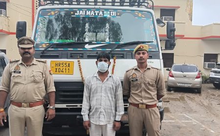 हापुड़ में कैंटर से अवैध पटाखे बरामद:70 कार्टून पटाखों की कीमत 3 लाख रुपए, आरोपी गिरफ्तार