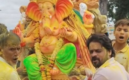 हाथरस में अनंत चतुर्दशी पर गणेश प्रतिमाओं का विसर्जन:श्रद्धालुओं ने धूमधाम से मनाया पर्व, 'गणपति बप्पा मोरया' की गूंज