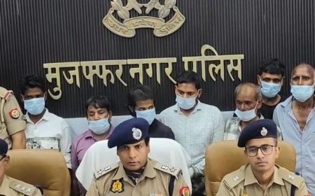मुजफ्फरनगर में अवैध असलहा फैक्ट्री का भंडाफोड़, 7 आरोपी गिरफ्तार:सुनसान जगह पर तैयार करते थे हथियार, पार्ट्स और बनाने के उपकरण मिले