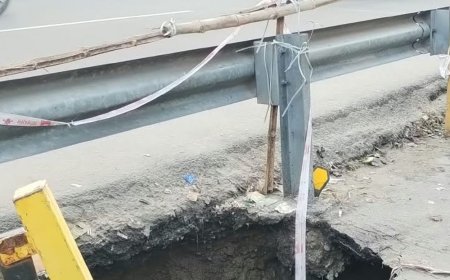 अयोध्या रोड पर इस्माइलगंज सर्विस लेन धंसी:पूर्व पार्षद ने मुख्यमंत्री को पत्र लिखकर तकनीकी जांच और स्थाई समाधान की मांग उठाई