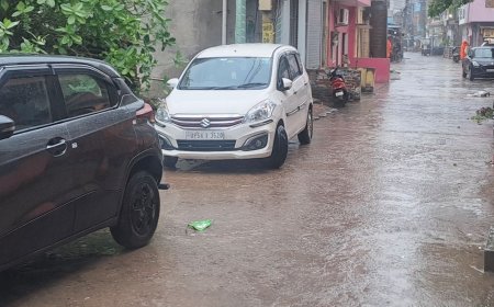 बलरामपुर में 24 घंटे से बारिश, गर्मी से राहत:गुरुवार से रुक-रुककर हो रही बारिश, शहर के कई हिस्सों में जलभराव