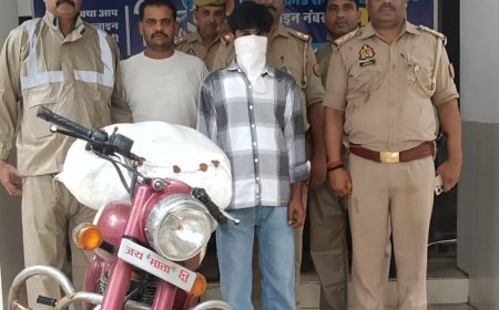 21.4 किलो गांजा के साथ तस्कर गिरफ्तार:पुलिस और एसओजी ने बुलेट सवार को पकड़ा, लखनऊ ले जा रहा था गांजा