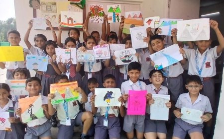 आर्मी पब्लिक स्कूल में 'वीर गाथा 6.0' कार्यक्रम:बच्चों ने चित्रकारी व कविताओं से किया वीरों को नमन