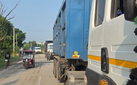 फर्जी नंबर प्लेट वाले ट्रकों से बालू-गिट्टी की ढुलाई:प्रयागराज में अभियान चलाकर खान अधिकारी और आरटीओ ने पकड़े 52 ट्रक