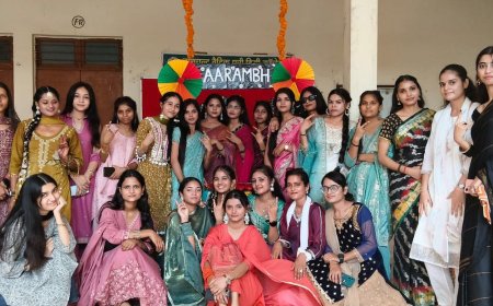 मुजफ्फरनगर के कॉलेज में छात्राओं का उत्सव:सम्मान समारोह के बाद फ्रेशर्स पार्टी, छात्राओं ने दीं प्रस्तुतियां