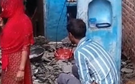 एटा में तेज बारिश-आंधी से भारी नुकसान:धान-बाजरा की फसलें बर्बाद, दीवारें-छतें ढहीं, सोलर प्लांट गिरा, एक गाय की मौत