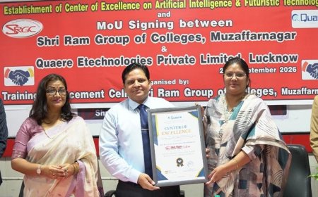 मुजफ्फरनगर कॉलेज में एआई सेंटर स्थापित:कंपनी संग एमओयू से छात्रों को प्रशिक्षण इंटर्नशिप रोजगार के नए अवसर मिलेंगे