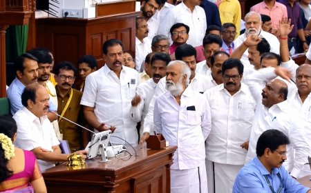 तमिलनाडु विधानसभा में MISA पर बवाल, DMK विधायकों ने घेरा अध्यक्ष का आसन, मार्शलों ने निकाला बाहर