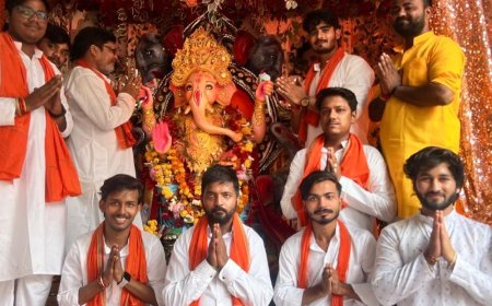 लखनऊ में गणपति का सांकेतिक विसर्जन:ढोल-नगाड़ों और डीजे की धुन पर नाचे श्रद्धालु