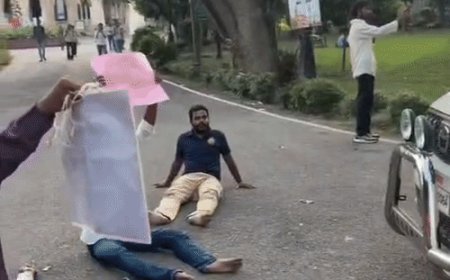 इलाहाबाद यूनिवर्सिटी का गेट घेरने में 9 छात्रों पर FIR:कुलसचिव की गाड़ी रोकी थी, सीनेट परिसर के गेट नंबर-1 पर किया था प्रदर्शन