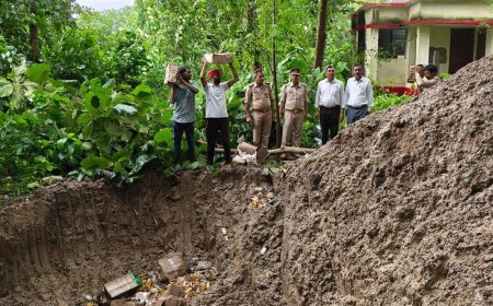सुलतानपुर में 57 लाख की 11,467 लीटर अवैध शराब नष्ट:कोर्ट के आदेश पर करौंदीकला थाने में हुई कार्रवाई
