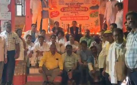अस्पताल में सेवा संकल्प अभियान, दीप प्रज्ज्वलन कर लिया संकल्प:डॉक्टरों और स्वास्थ्यकर्मियों ने भाग लिया, सेवा और समर्पण का संदेश दिया