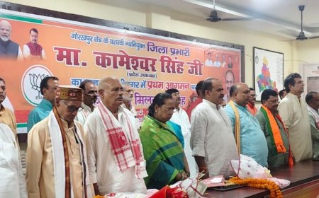 कुशीनगर पहुंचे भाजपा जिला प्रभारी कामेश्वर सिंह:बोले- 2027 में सभी 7 सीटों पर जीतेंगे, कार्यकर्ता पूरी ताकत से संगठन मजबूत करें
