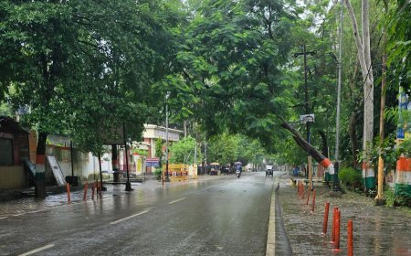 बिजनौर में घने बादलों से दिन में अंधेरा, हल्की बारिश:गर्मी से राहत मिली, बिजली गुल हुई और नर्सरी से इंटर तक के स्कूल बंद