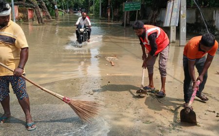 100 सफाईकर्मी और जेसीबी से शुरू नालों की सफाई:बारिश के बाद जलभराव, पंपिंग सेट से भी पानी निकाला गया