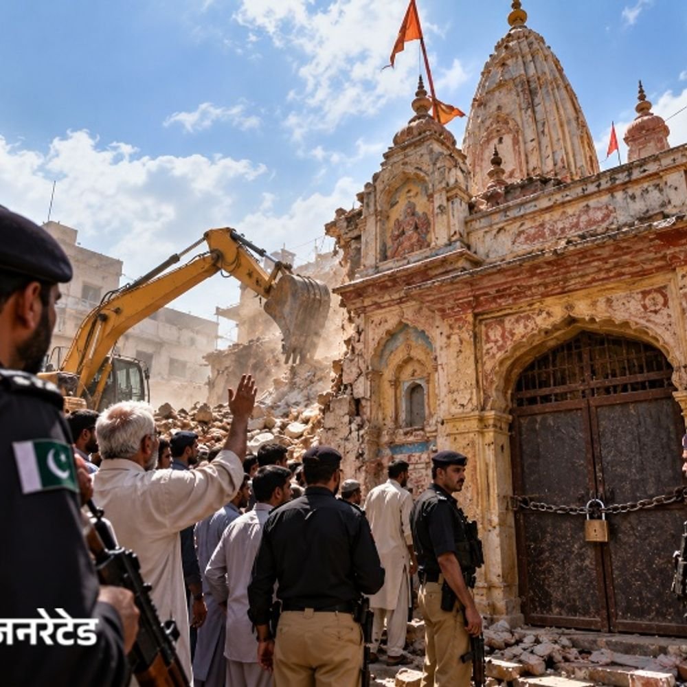 पाकिस्तान- 200 साल पुराने हिंदू मंदिर को तोड़ने की कोशिश:कमर्शियल प्लाजा बनाने के लिए राम लीला मंदिर को गिराने का आरोप