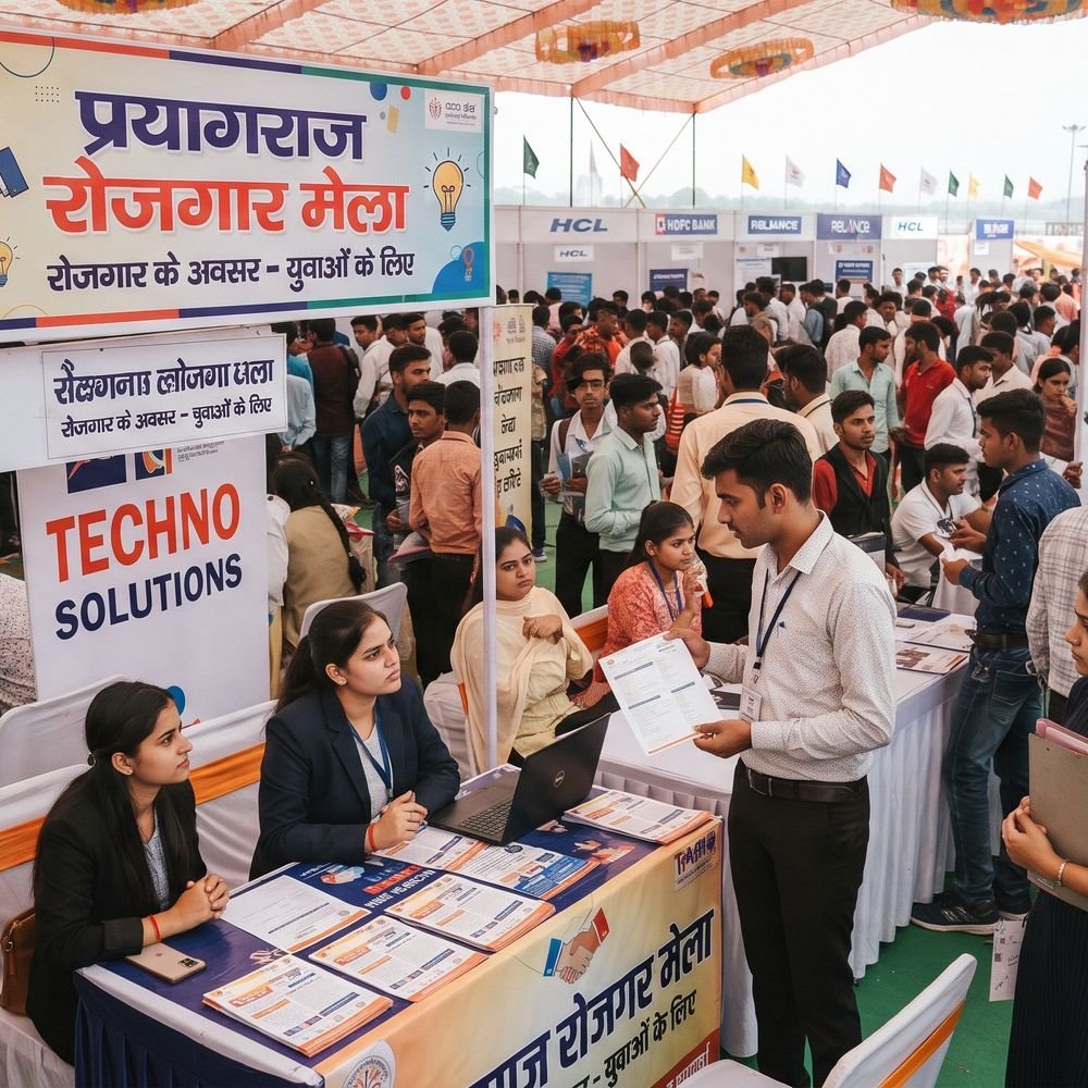 प्रयागराज में 2 नवंबर को लगेगा रोजगार मेला:18 निजी कंपनियां 3,000 से अधिक पदों पर करेंगी भर्ती, वेतन 30 हजार रुपए तक